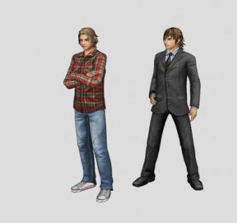 衬衫男人和西装男人SU模型下载_sketchup草图大师SKP模型