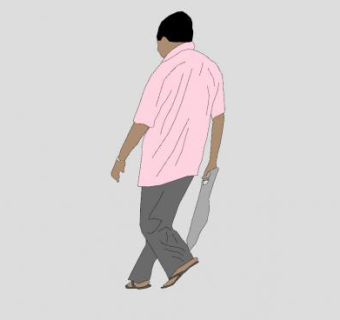 亚洲2D男人SU模型下载_sketchup草图大师SKP模型