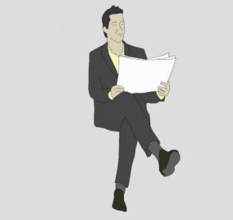 看报告的西装男人SU模型下载_sketchup草图大师SKP模型