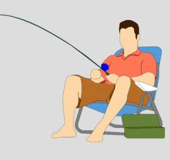 2D钓鱼男人SU模型下载_sketchup草图大师SKP模型