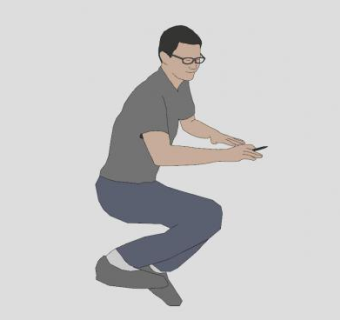 坐着的男人SU模型下载_sketchup草图大师SKP模型
