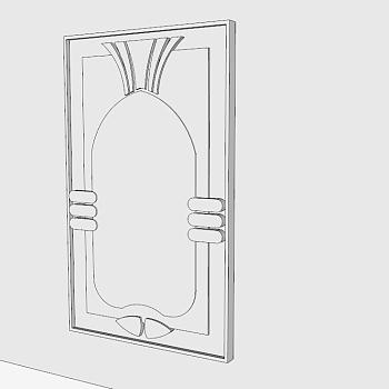 简欧白色<em>面板</em>SU模型下载_sketchup草图大师SKP模型