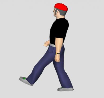 行走的休闲青年SU模型下载_sketchup草图大师SKP模型