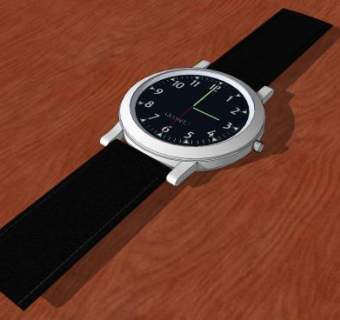 黑色机械手表SU模型下载_sketchup草图大师SKP模型