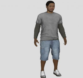 写实人物非洲男人SU模型下载_sketchup草图大师SKP模型