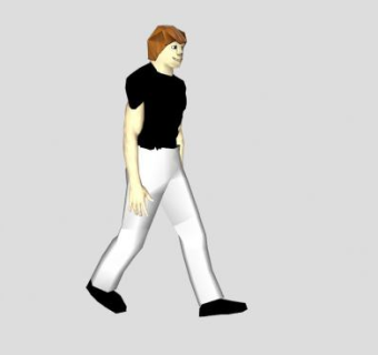 行走的3D男人SU模型下载_sketchup草图大师SKP模型