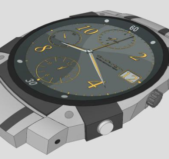 无腕带手表SU模型下载_sketchup草图大师SKP模型