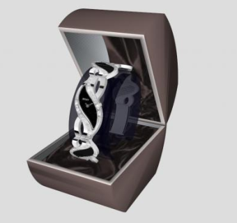 女士银款喷气时尚手表SU模型下载_sketchup草图大师SKP模型