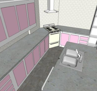 家装厨房SU模型下载_sketchup草图大师SKP模型