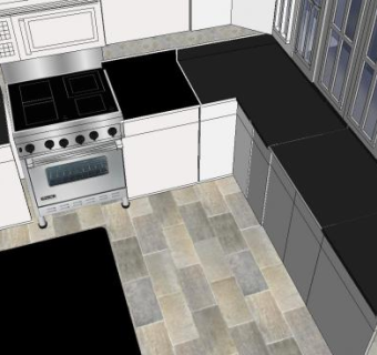 阿普尔顿厨房装修SU模型下载_sketchup草图大师SKP模型