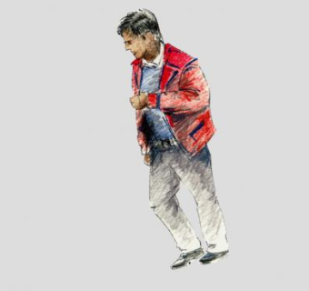 红色衣服男人站姿人物SU模型下载_sketchup草图大师SKP模型