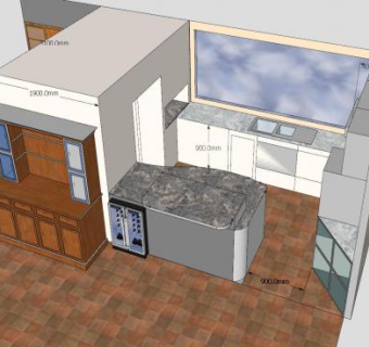 简易厨房装修SU模型下载_sketchup草图大师SKP模型