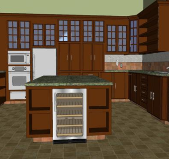 宜家装修厨房SU模型下载_sketchup草图大师SKP模型