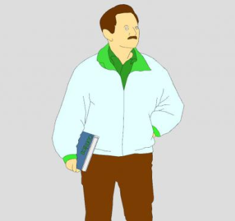 2D中年男人SU模型下载_sketchup草图大师SKP模型