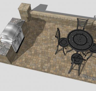 豪华装修厨房SU模型下载_sketchup草图大师SKP模型