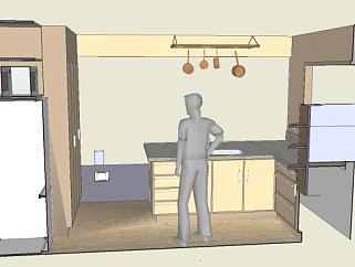 现代家装厨房SU模型下载_sketchup草图大师SKP模型