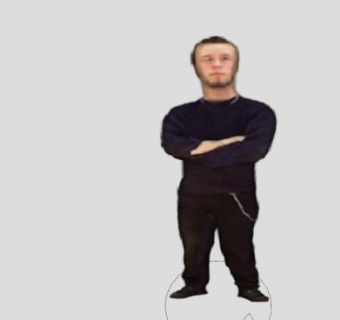 黑色便装的中青年SU模型下载_sketchup草图大师SKP模型