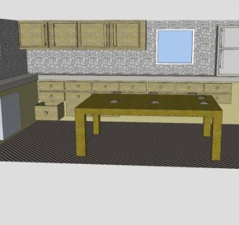 装修升级厨房SU模型下载_sketchup草图大师SKP模型
