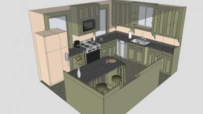 厨房改造SU模型下载_sketchup草图大师SKP模型
