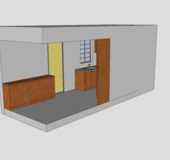 家装小厨房SU模型下载_sketchup草图大师SKP模型