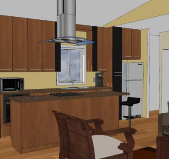 菜拉伐尔厨房装修SU模型下载_sketchup草图大师SKP模型