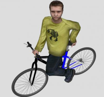 骑车的青年SU模型下载_sketchup草图大师SKP模型