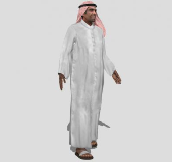 阿拉伯长袍男子SU模型下载_sketchup草图大师SKP模型