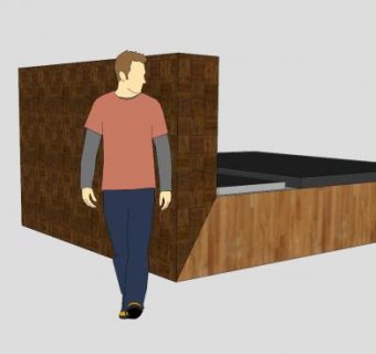 床铺边的男人SU模型下载_sketchup草图大师SKP模型