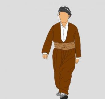 库尔德男人SU模型下载_sketchup草图大师SKP模型