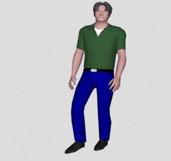 写实男子SU模型下载_sketchup草图大师SKP模型