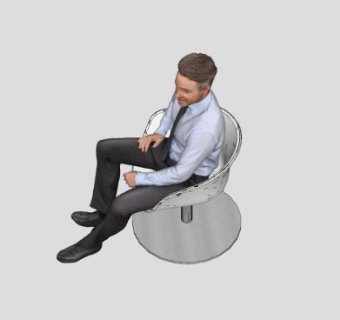 商业男士SU模型下载_sketchup草图大师SKP模型