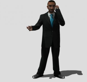 商人男士SU模型下载_sketchup草图大师SKP模型