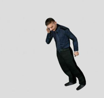 打电话的商务男士SU模型下载_sketchup草图大师SKP模型