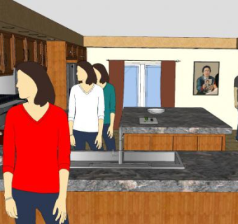 简约厨房设计SU模型下载_sketchup草图大师SKP模型