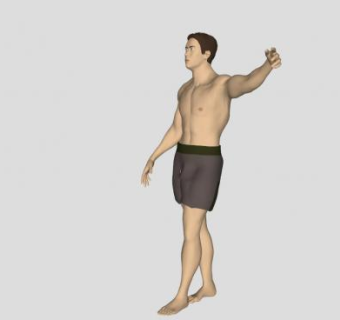 短裤男子SU模型SU模型下载_sketchup草图大师SKP模型