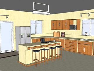现代<em>厨房家具</em>装修SU模型下载_sketchup草图大师SKP模型