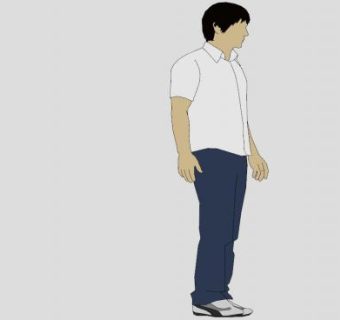 2D站立男人SU模型下载_sketchup草图大师SKP模型