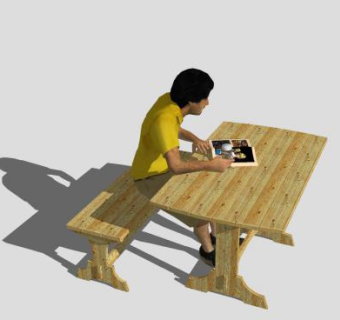 餐桌上的男人SU模型下载_sketchup草图大师SKP模型