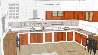 家居厨房装修SU模型下载_sketchup草图大师SKP模型