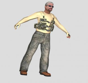 游戏人物男匪徒SU模型下载_sketchup草图大师SKP模型