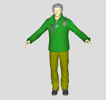 游戏人物男角色SU模型下载_sketchup草图大师SKP模型