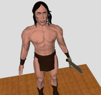 野蛮人游戏人物SU模型下载_sketchup草图大师SKP模型