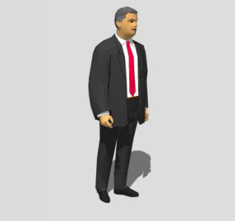 男性商人SU模型下载_sketchup草图大师SKP模型