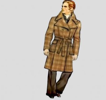 2D欧美男士SU模型下载_sketchup草图大师SKP模型