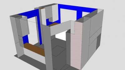 简约风格装修厨房SU模型下载_sketchup草图大师SKP模型