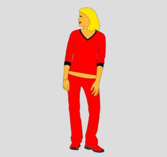 黄发女士SU模型下载_sketchup草图大师SKP模型