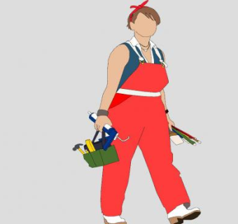 女画师SU模型下载_sketchup草图大师SKP模型