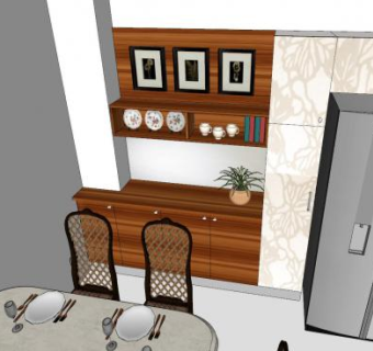 简易厨房橱柜装修SU模型下载_sketchup草图大师SKP模型