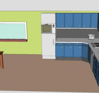 宜家厨房橱柜SU模型下载_sketchup草图大师SKP模型