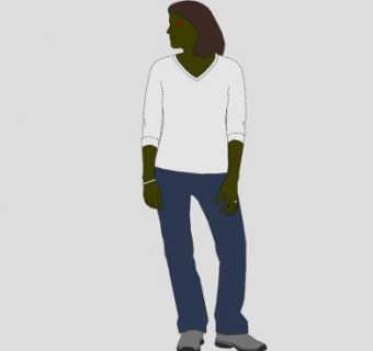 蜥蜴人女人SU模型下载_sketchup草图大师SKP模型